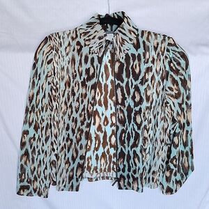 Damee Leopard Print Women Jacket and top